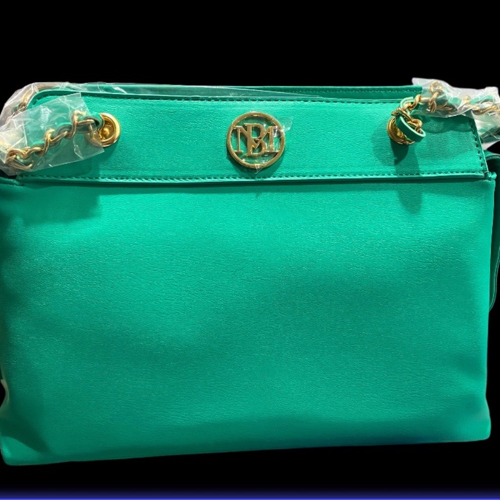 Badgley Mischka Bag tote with zipper gorgeous color NEW